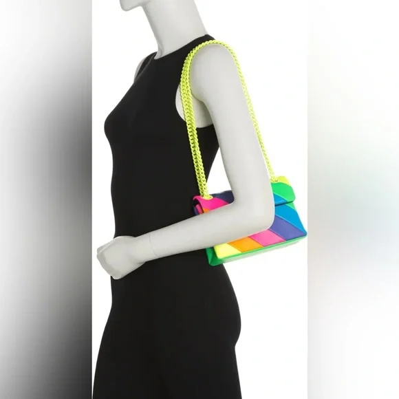 Kurt Geiger London Mini Neon Leather Convertible Crossbody Bag - Picture 5 of 8